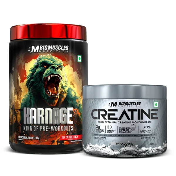 Big muscle Karnage red + Creatine 100gm combo ( free delivery )