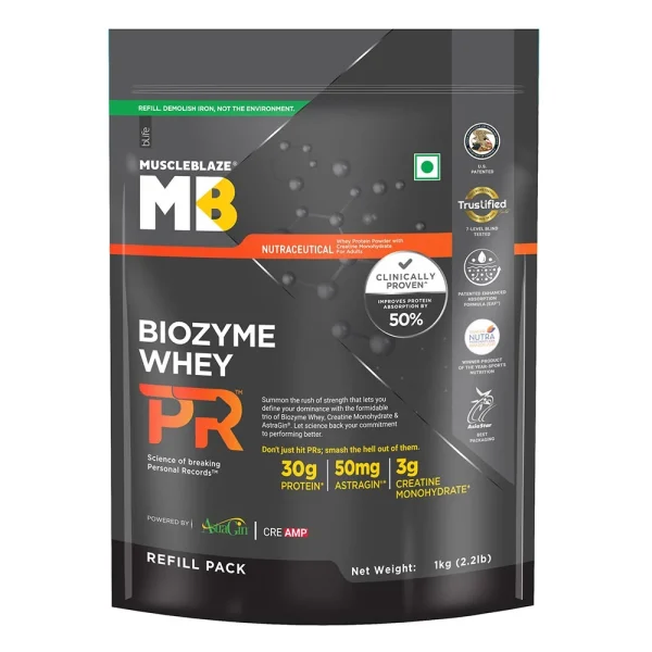 MuscleBlaze Biozyme Whey PR Refill pack 1kg