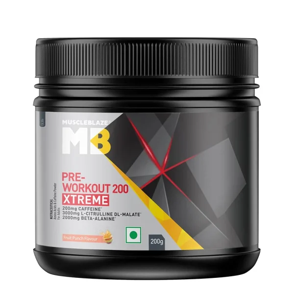 MuscleBlaze PRE Workout 200 Xtreme, 200 g ( FREE DELIVERY )