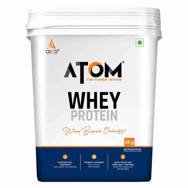 AS-IT-IS Nutrition ATOM Whey Protein with Enzymes 27gm 4 kg ( FREE DELIVERY )